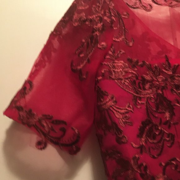 Gorgeous Fit and Flair Short Burgundy Dress - Picture 9 of 15